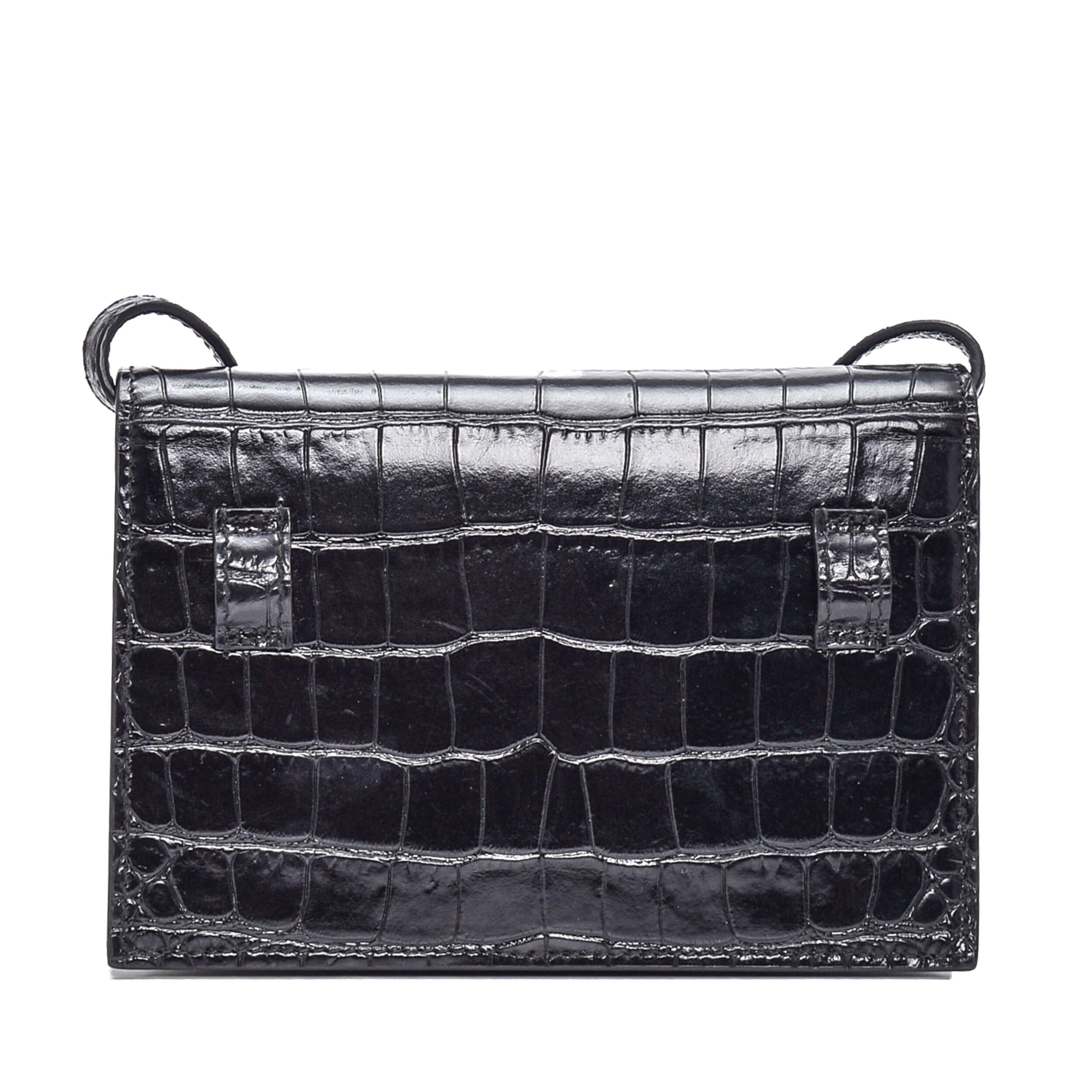 Balenciaga - Black Croco Print Sharp Belt Bag